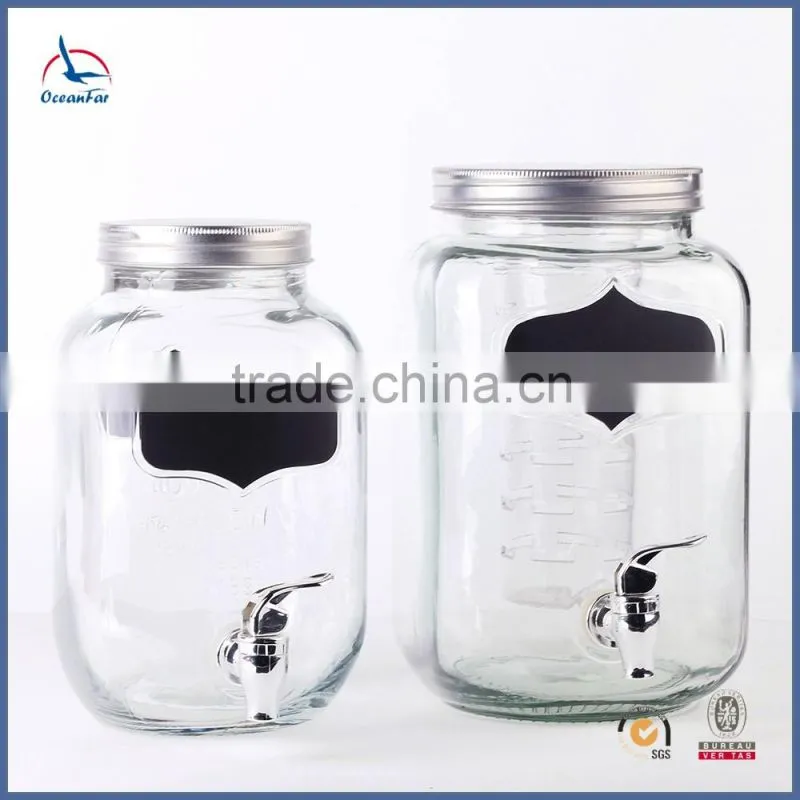 Eco-friendly High Quality Glass Dispenser Glass Jar with Tap