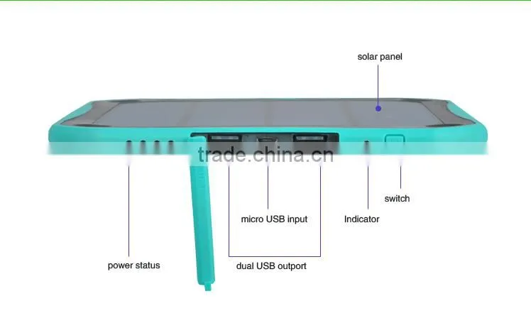 5600mah factory-supply window solar charging external battery for smartphone series with big full led light