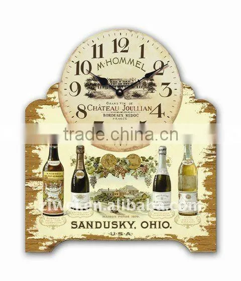 table clock with easel /Decorative wooden table clock with easel/Decorative table top clock
