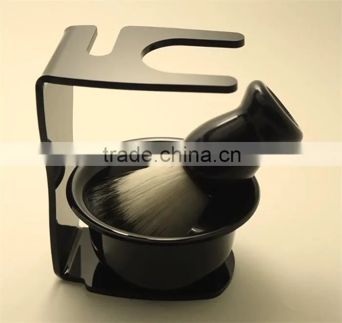 Cheap Beard Brush Wholesale Black Synthetic Shaving Brush Set