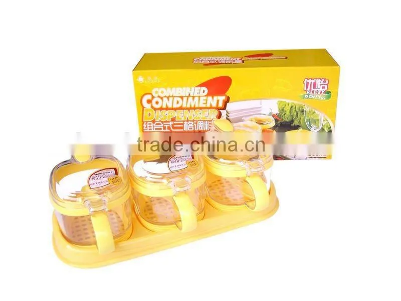 A085 new kitchen utensil plastic spice jar set fot sugar salt (3 box)