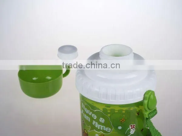 A069 children plastic water bottle shantou shuanghuan viassin pp drinking bottle with cup for kids