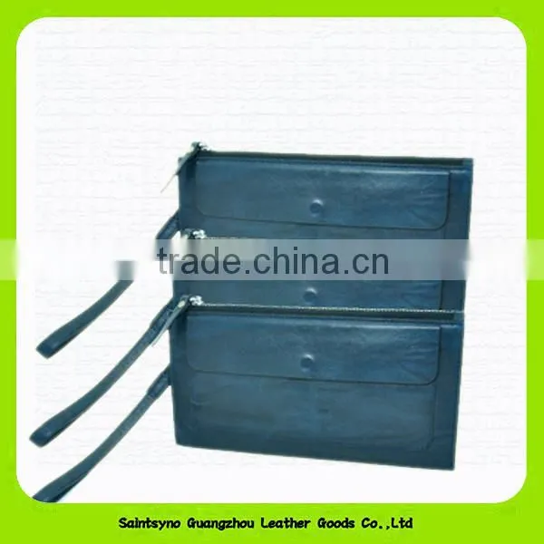 14344 Cool fashion tide genuine leather new design wallet with wristband