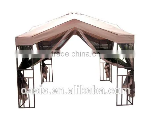 Metal Gateway Gazebo with sidewall gauze element