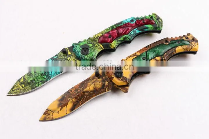 OEM 440 stainless steel blade blanks cool camouflage knife