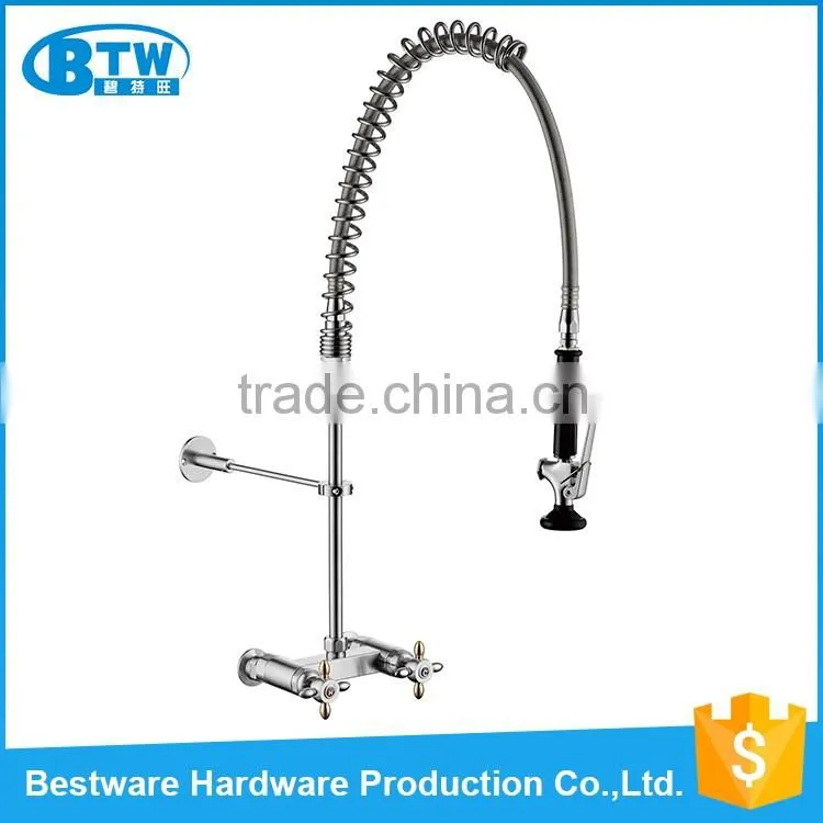 Commercial Pre-rinse pull down wall mounted italian stainless steel faucet