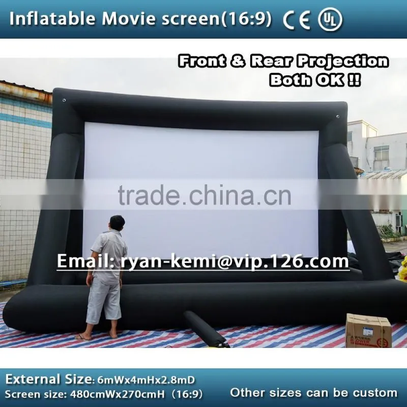 6x4m 16:9 inflatable movie screen inflatable rear projection movie screen inflatable film screen