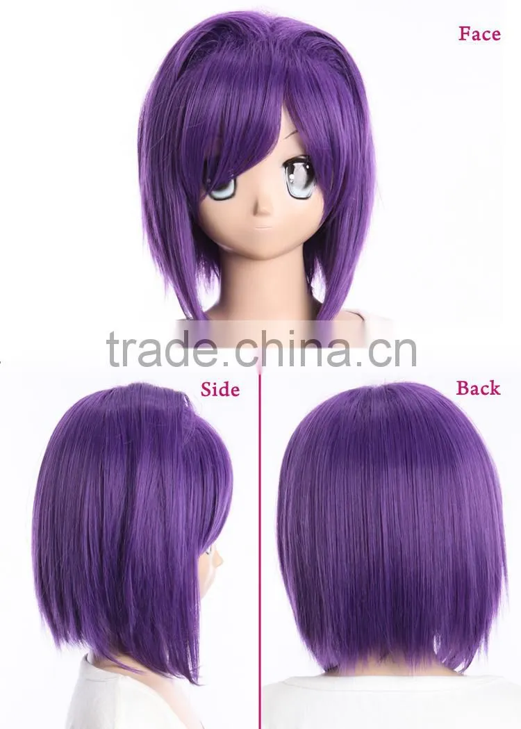 New product good quality CLANNAD Fujibayashi Ryou male purple cosplay wig