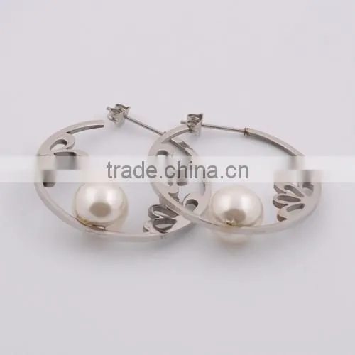 Fashion earring made in Stainless Steel , Water Droplet Pearl Earring,pearl jewelry