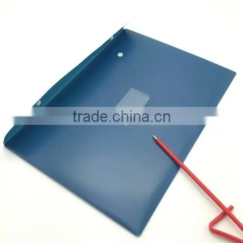 Promotional Pocket Plastic Folder with Two Snap Buttons