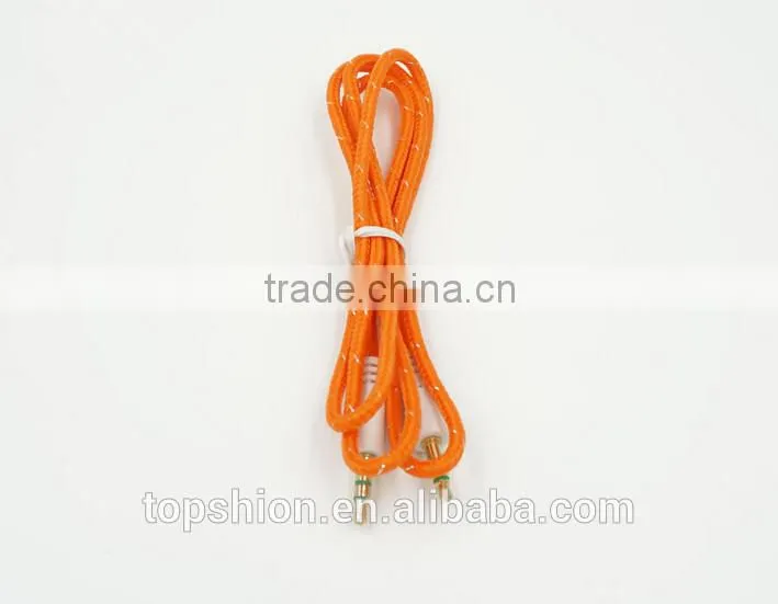 Braided car aux audio cable usb cable 3.5mm stereo audio cable male to male