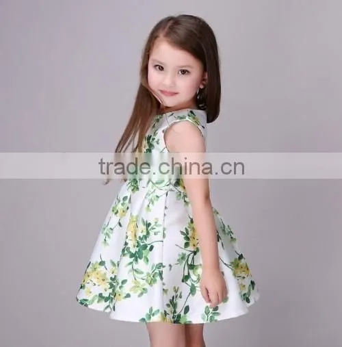 fashion flower picture of children casual dress wholesale summer girl children dress models