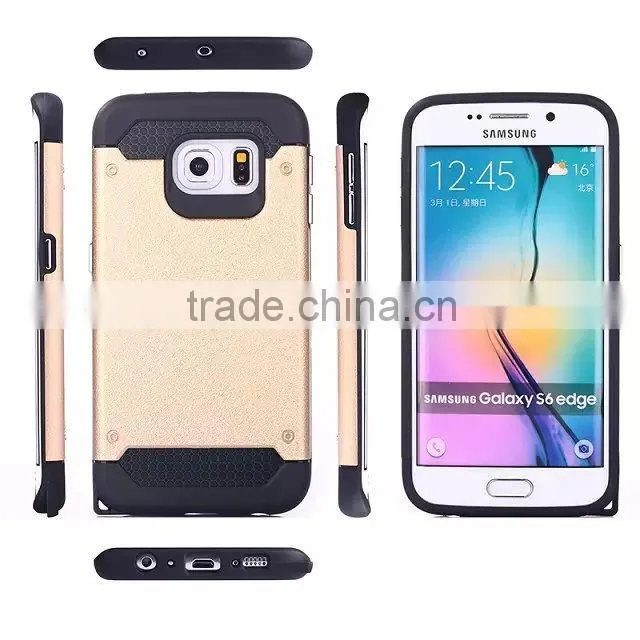 New listing PC+TPU case for Samsung S6 Edge hybrid mobile phone case, Slilm Armor Case for Samsung Galaxy S6 edge tpu+pc case