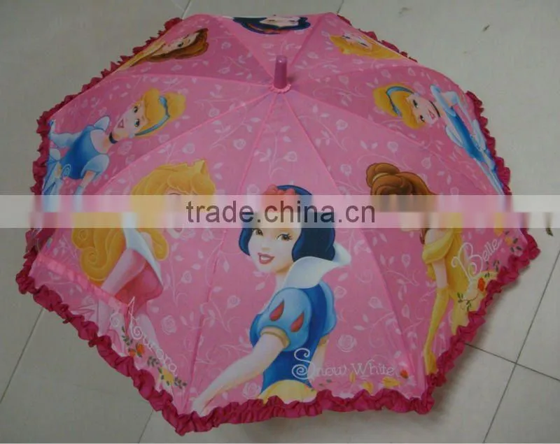 C10A Auto Heat Transfer cartoon child umbrella with flower edge