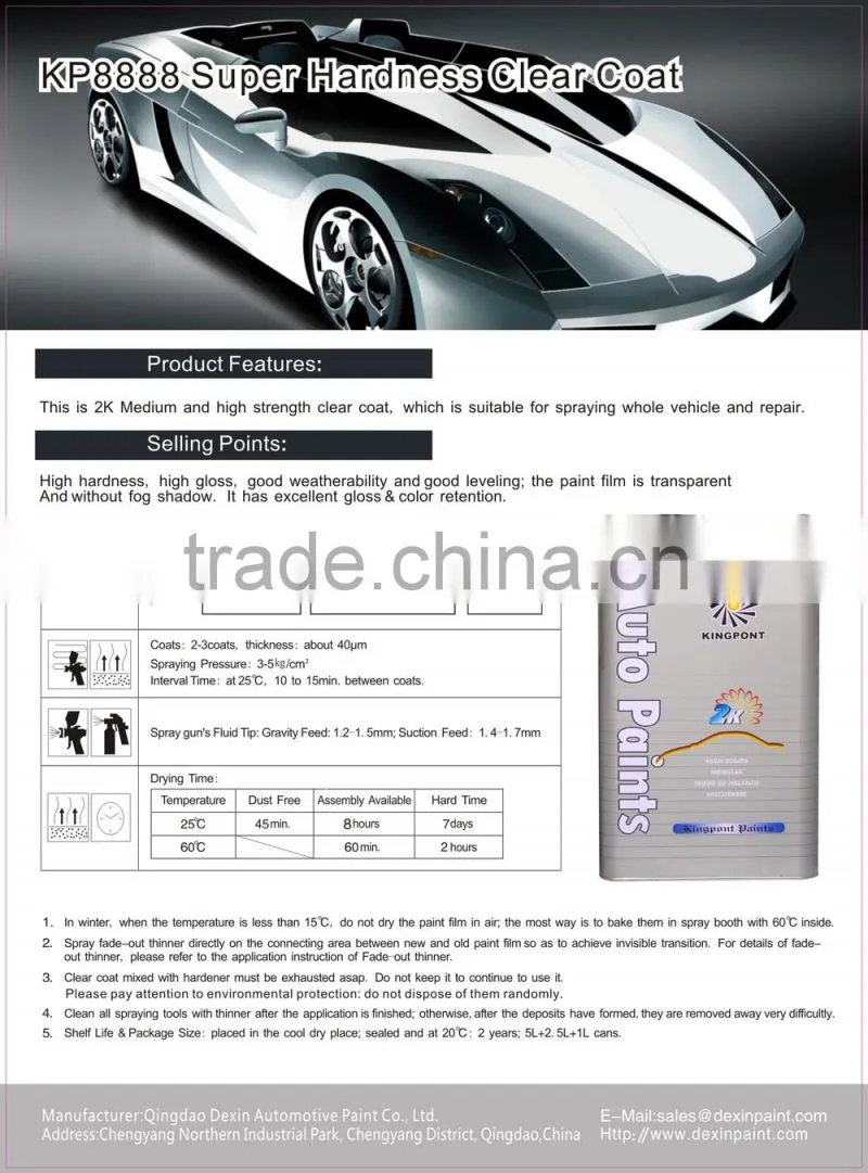 High quality refinish auto paint