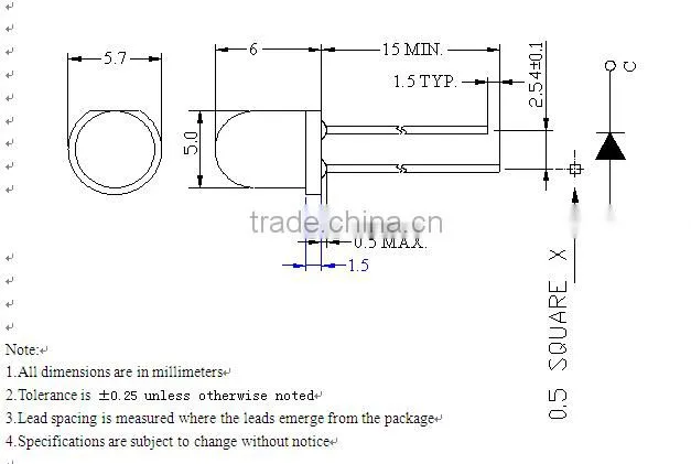5mm 0.1W 7000-8500K pure white 5mm led diode