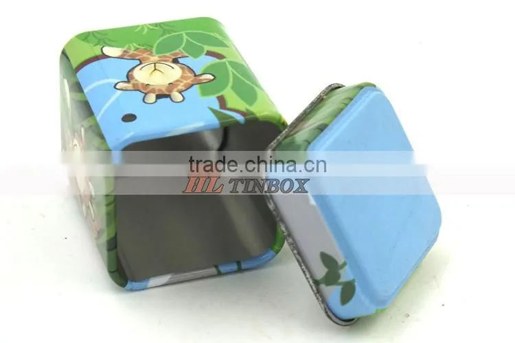Cartoon Candy Small Square TIn Can for Packaging