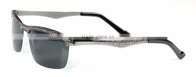 new style alloy polarized sunglasses man custom logo by laser