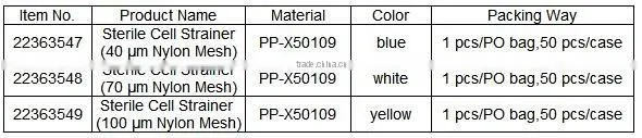 Disposable laboratory plastic mesh cell strainer