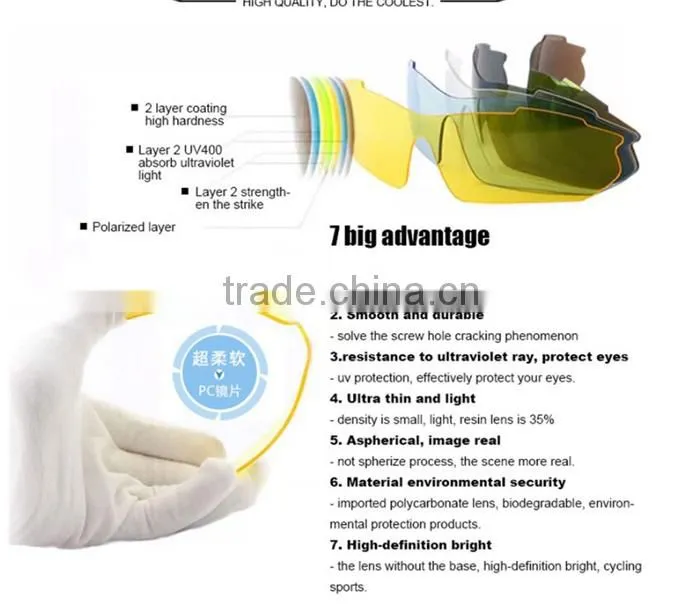 Professional Polarized Outdoor Sunglasses Sports Glasses XQ-100 Goggles Eyewear UV 400 With 5 Lens