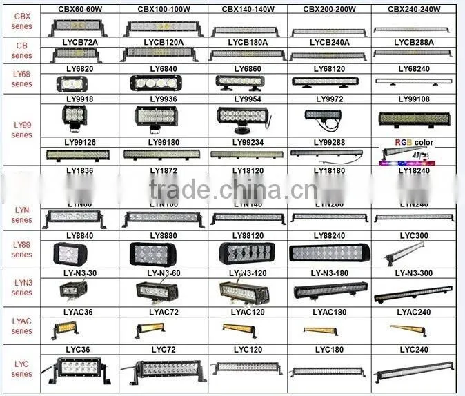 52 inch curved amber strobe off road led light bar for grand cherokee jeep