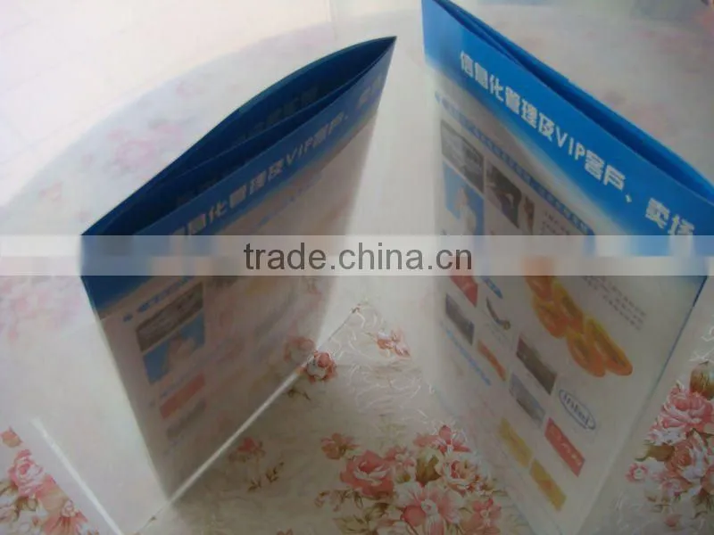 Clear plastic folder with paper inside