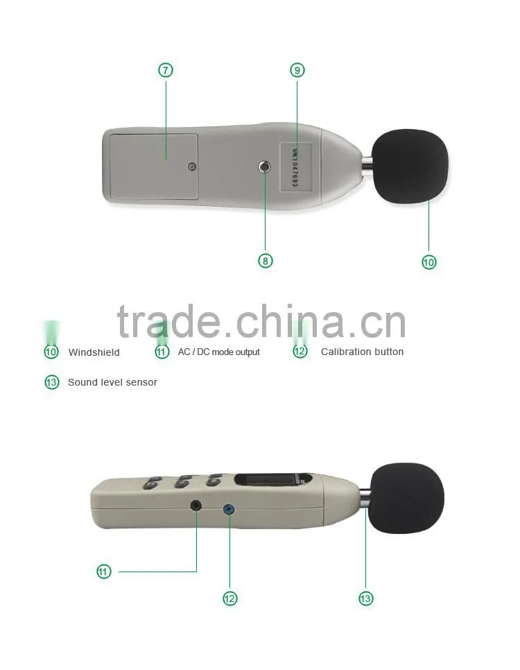 Digital Sound Noise Level Db Calibrator Analysis Instrument 40 to 130 Db Sound Noise Level Meter