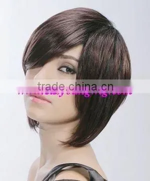 Fashion long bang synthetic short hair style wig, pull through wigs