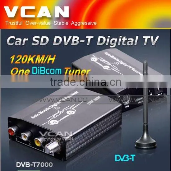 DVB-T7000 hd car DVB-T digital tv receiver One Tuner One antenna MPEG2 H.264 high speed