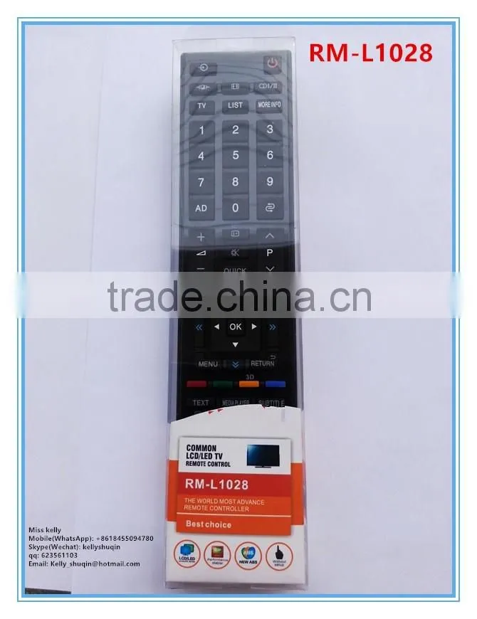 LCD/LED common tv universal remote control use for toshiba RM-L1028 with single blister pack remote factory