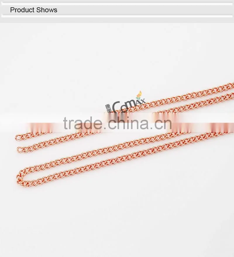 Fashion Rose Gold Metal Wallet Chain For Handbag Strap