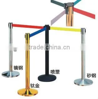 portable steel Security Crowd Control Stanchions Queue Way Barriers Posts with one Belt