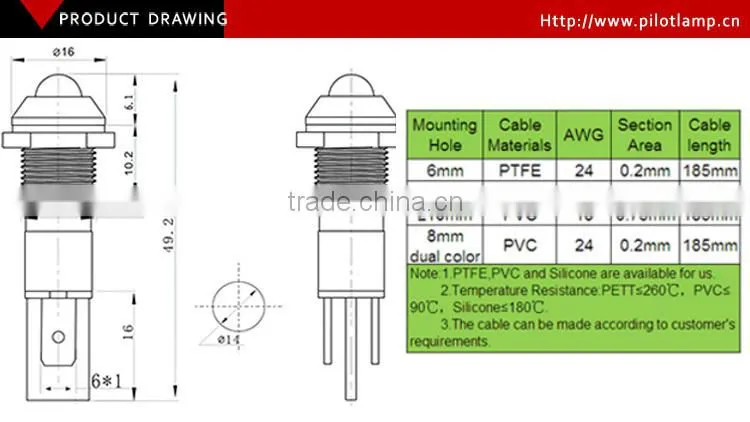 Q10 wire led modern lamps online Water heater 14mm 12v indicator light signal lamp