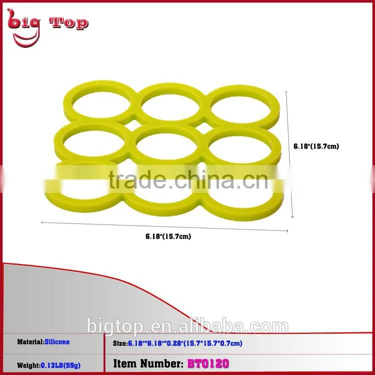 BT0120 Wholesale Silicone Square Shapes Heat Resistant Table Mat with 9 Round Shape Pot Holder Table Mat Insulating Pat Cup Mat