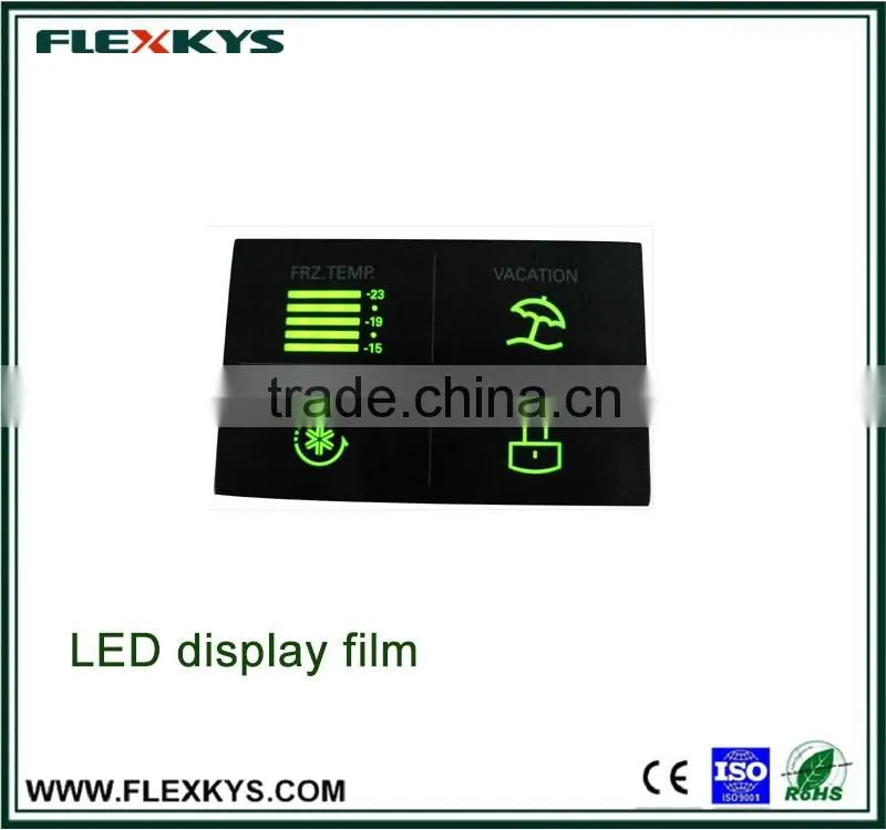 LED display module decor foil for refrigerator to display light