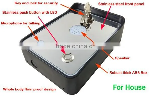 Rain proof audio gsm door phone gsm for villa/house