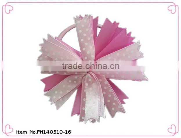 pink bowknot kids hair scrunchie ,Elastic Ponytail Holder