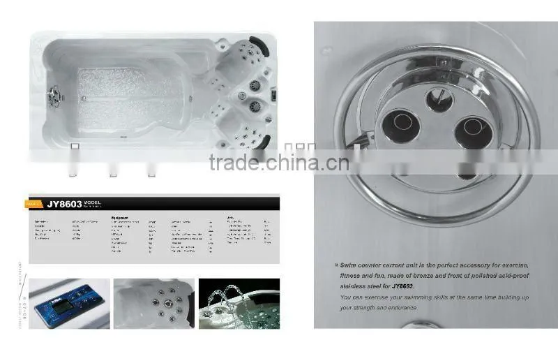 China wholesale glass window swimming pool with powerful jets (JY8603)