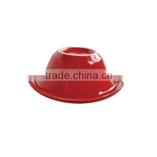 New arrival Red cap ceramic baking cup wholesale