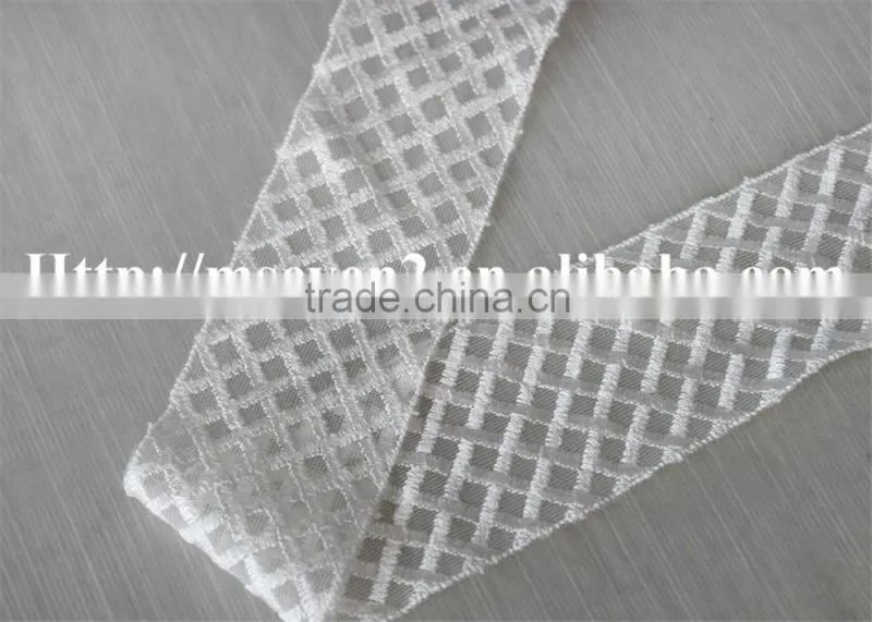 high quality white 100% polyester lace trim guipure lace for hat