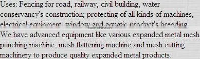 SS expanded sheet metal diamond mesh