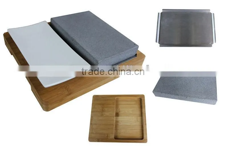 Black steak grill lava cooking stone
