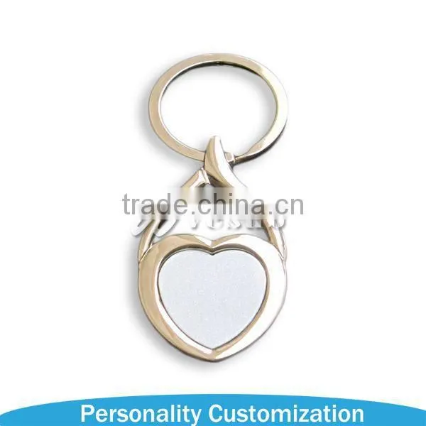 2015 best sale Sublimation promotional gift keychain/zinc alloy keychain/mental keychain