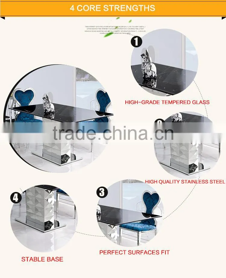 TH296 Modern Hotel Furniture Kitchen Table Black Dining Table and Chairs