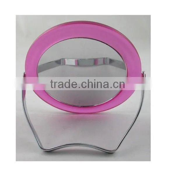 Popular pink round compact mirror for girls' gift