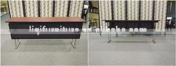 New Style Comercial Banquet Rectangular Training Tables with Folding Legs and metal mask