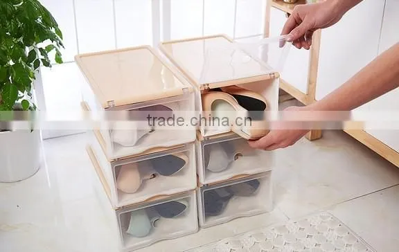 Wholesale Stock Small Order Plastic Transparent Shoes Storage Box