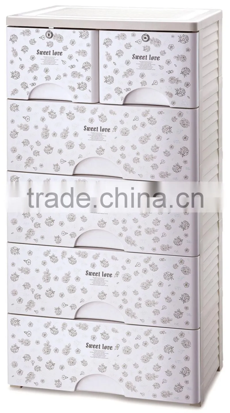Modern Plastic Storage Cabinet for Closet/Office,6 Drawers