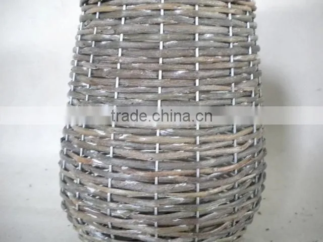Cheap cost set of 2 woven wicker flower pots