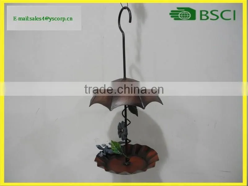 Umbrella Shape Hanging Metal Bird Feeder Window Bird Feeder
